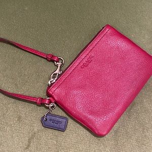 RED COACH WRIST PURSE